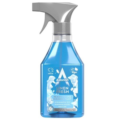Універсальний дезінфікуючий спрей без хлору Astonish Linen Fresh, 550 мл